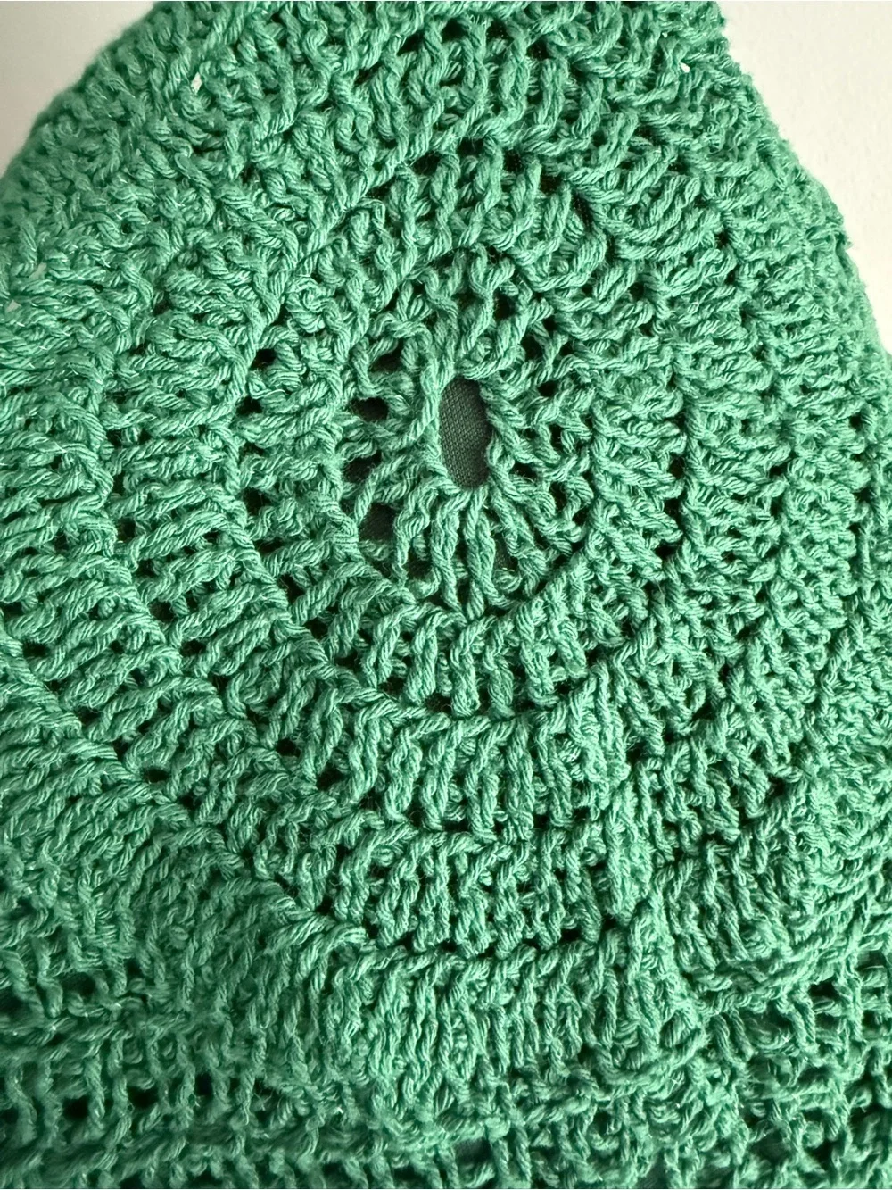 Vici Emerald Green Crochet Scallop-Hem Mini Dress